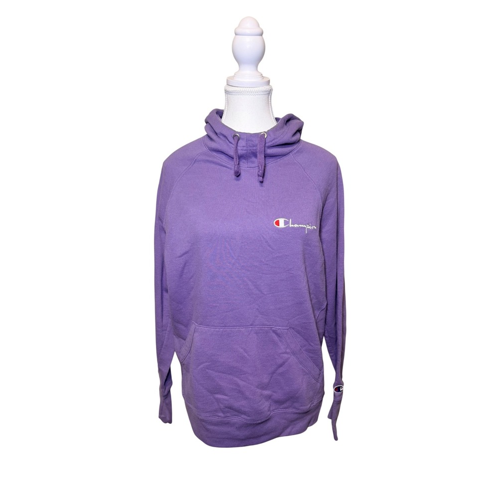 Champion Purple Hoodie Medium Script Logo